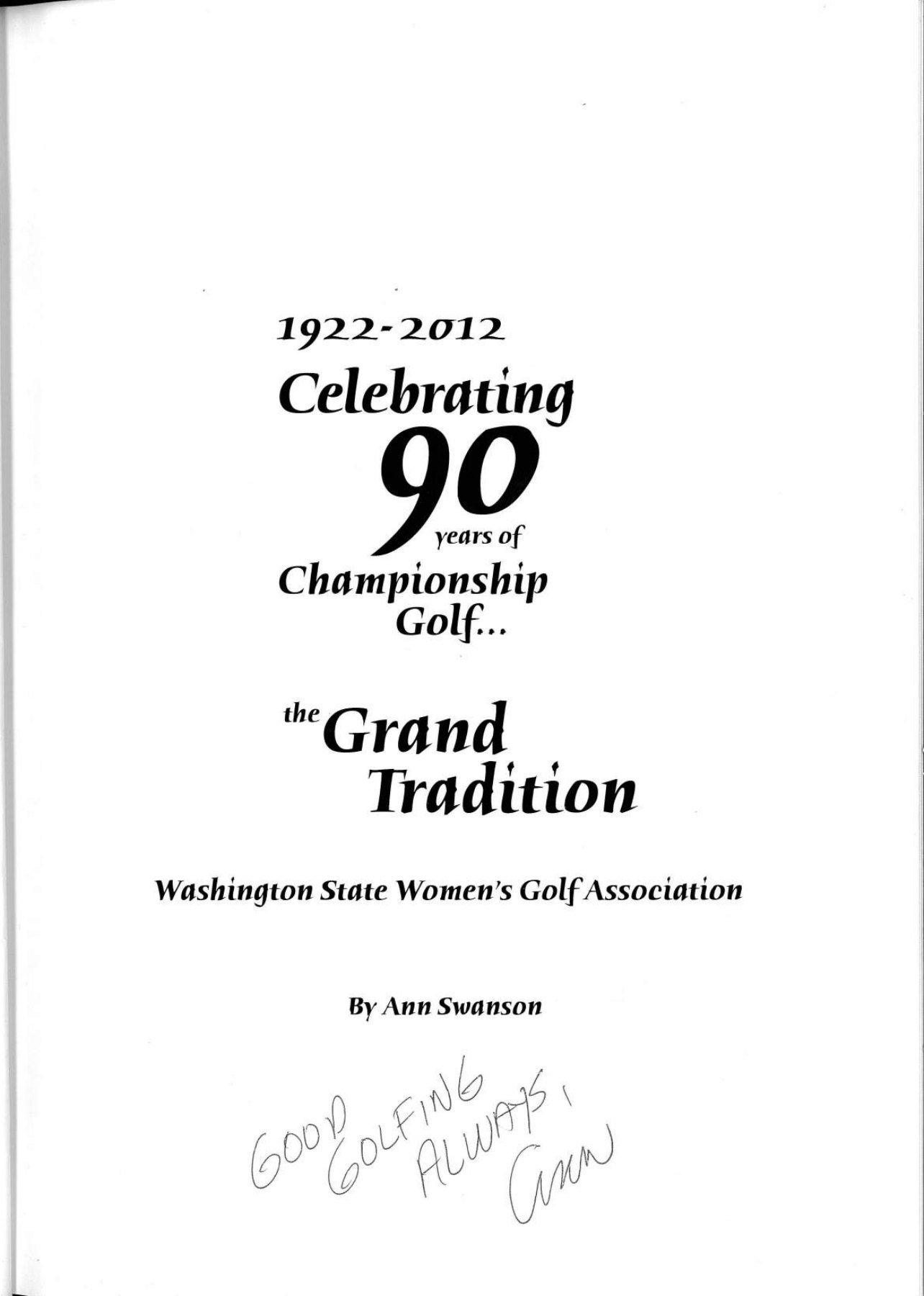 Original title page with Ann Swanson’s handwritten inscription
